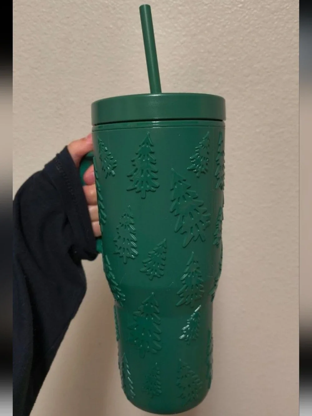 Forest Green Winter Trees Double Wall Holiday Tumbler 30 oz. NEW